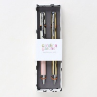 Caroline Gardner Set of 2 Boxed Pens, Scattered Spot and Gold